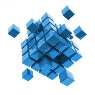 Фотообои 3D синий куб
