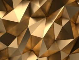 Фотообои 3D абстракция золотые полигоны