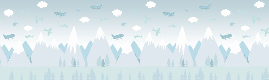 Картина на холсте Самолеты и горы, арт hd1842601