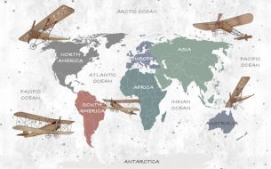 Фотообои Карта с самолетами