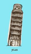 Фотообои Пизанская башня рисунок