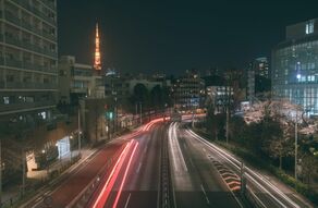 Фотообои Шоссе в ночном городе