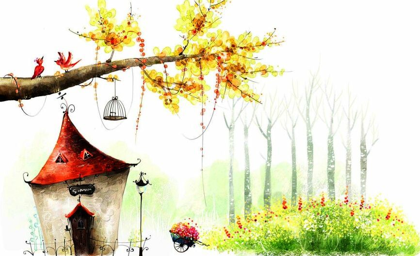 Картина на холсте Лесной домик, арт hd1857701