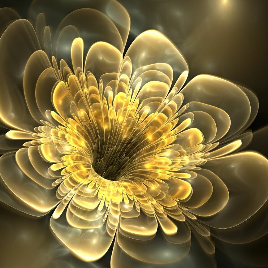 Картина на холсте 3D фрактальный цветок, арт hd1429301