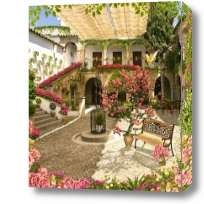 Картина Цветущий дворик в Провансе