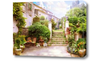Картина летний дворик